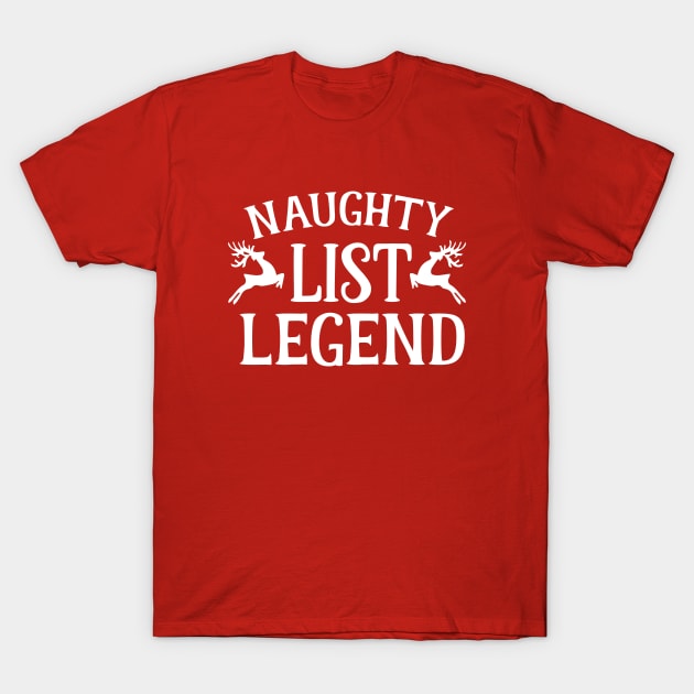 Christmas Series: Naughty list legend (white graphic) T-Shirt by Jarecrow 